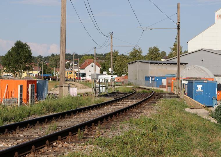 Gleisbereich nahe der Baustelle in Waizenkirchen